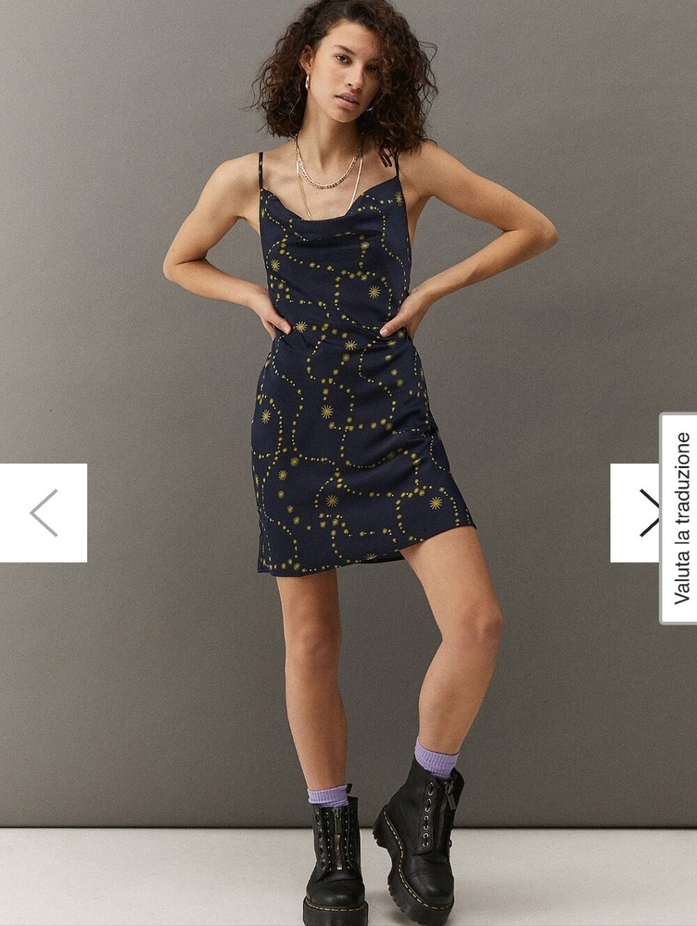 Urban Outfittets Blue Celestial Star Mallory Cowl Mini Dress (size S)